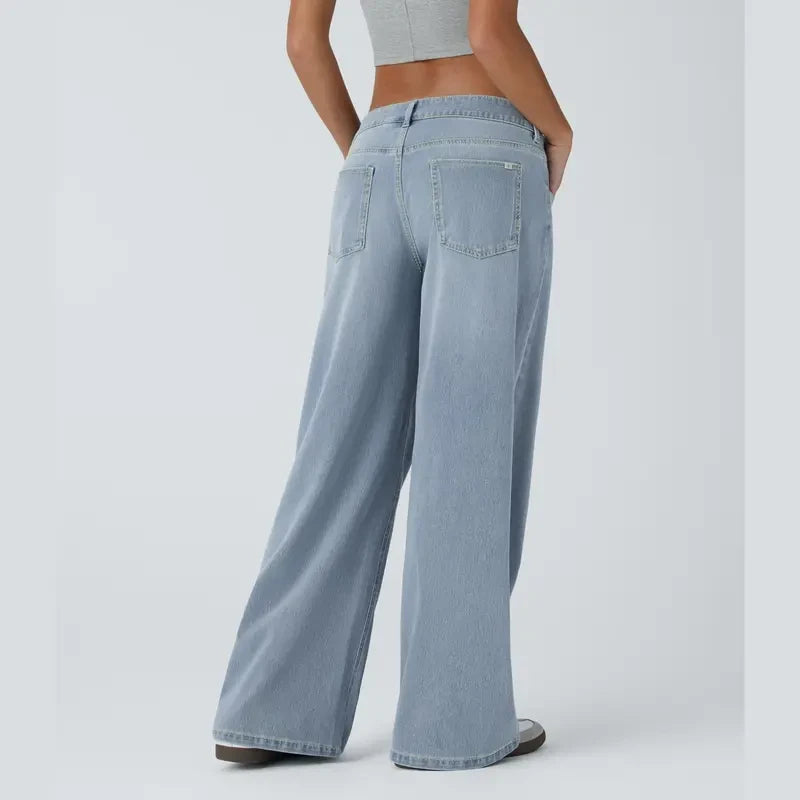 Halara Flex Asymmetric Baggy Wide Leg Jeans