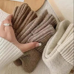 Solid Mid-Calf Polyester Socks