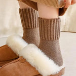 Solid Mid-Calf Polyester Socks