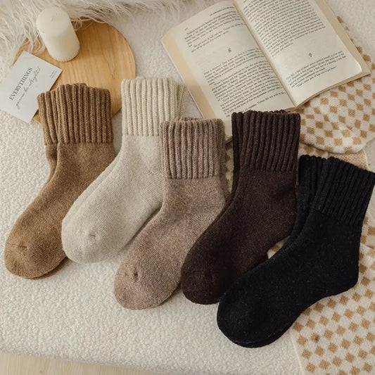 Solid Mid-Calf Polyester Socks